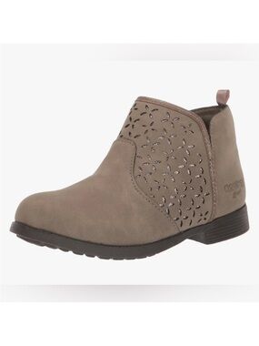 OshKosh B'gosh Taupe Toddler Girls' Perforated Ankle Booties with Shimmer
